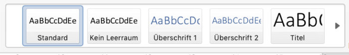Formatvorlagen in Word.