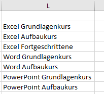 Excel Dropdown Liste: Daten