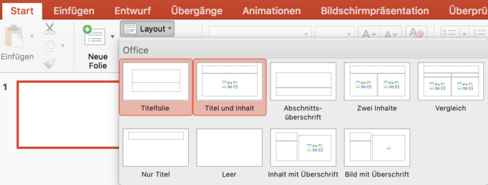 PowerPoint Titel und Inhalt