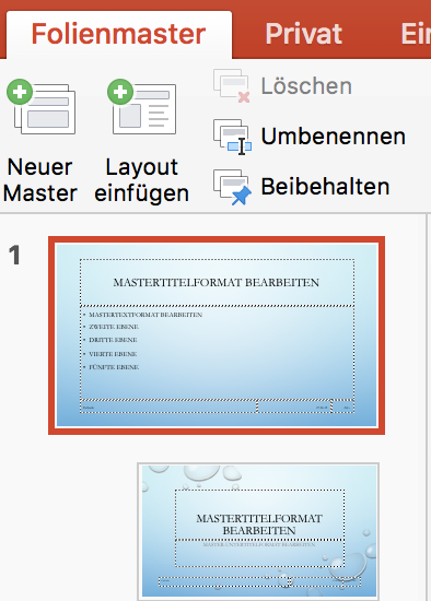 Folienmaster Layoute