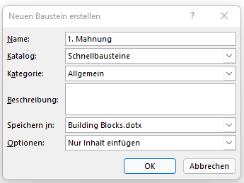 Autotext Word