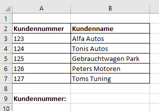 Excel SVerweis Beispiel