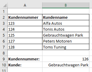 Excel SVerweis Beispiel