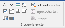 Steuerelemente für Word Formulare