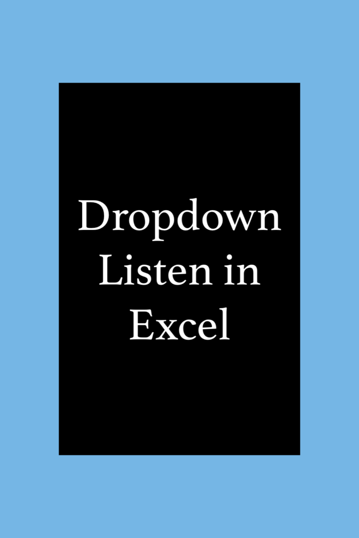 Dropdown Listen erstellen in Excel