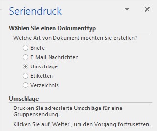 Briefumschlag bedrucken