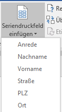Seriendruckfeld einfügen