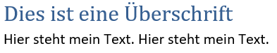 Word Formatvorlagen angewendet
