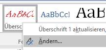 Formatvorlage für alle ändern