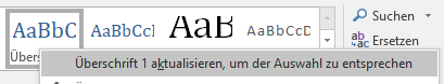 Word Formatvorlagen ändern