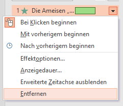 Powerpoint Animationen löschen