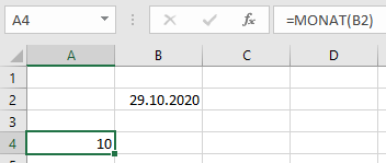 Excel Monat aus Datum