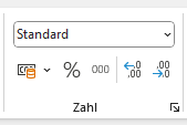 Runden in Excel über Zahlenformatierung