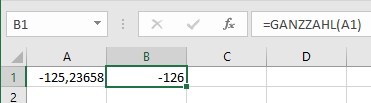 excel runden bei minus Zahlen