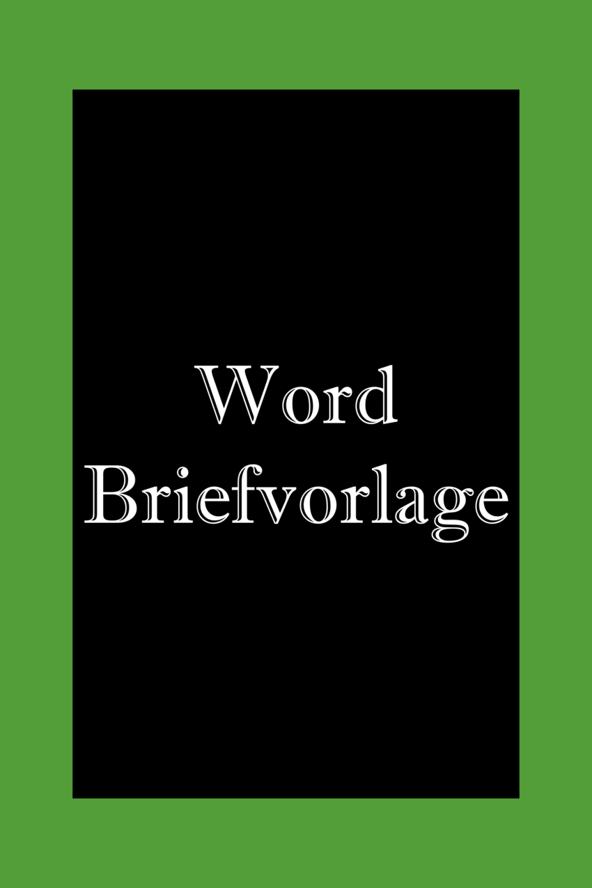 Word Vorlage: Brief mit Fenster A4 | Tipps & Tricks