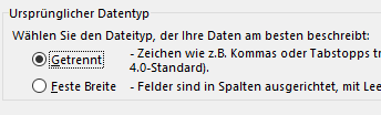 Excel Zelleninhalt trennen