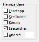 Trennzeichen Excel Zellen