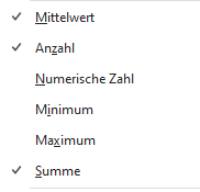 Zellen zählen in Excel