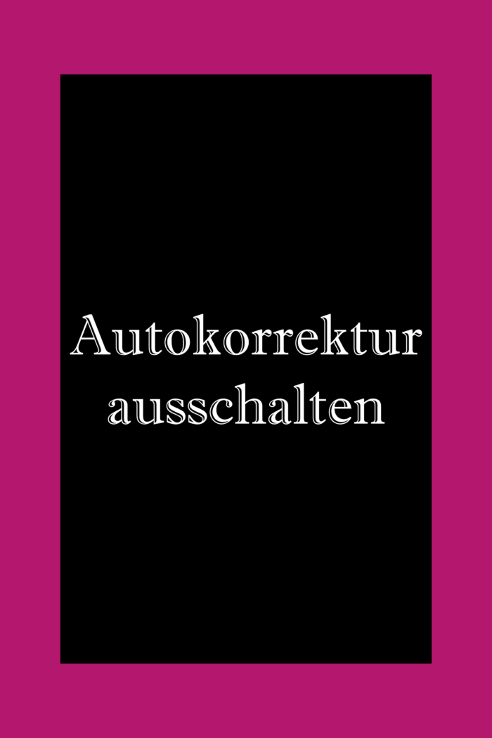 Die Word Autokorrektur ausschalten.
