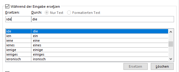 Word Autokorrektur ausschalten