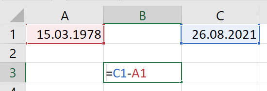 Excel Alter berechnen