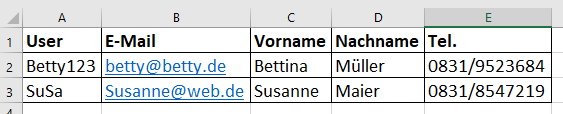 Excel Spalten verschieben