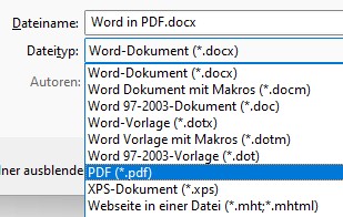 word in pdf umwandeln