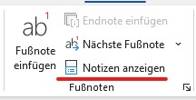 fußnoten word notizen anzeigen