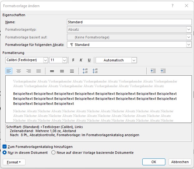 fußnotentext formatieren