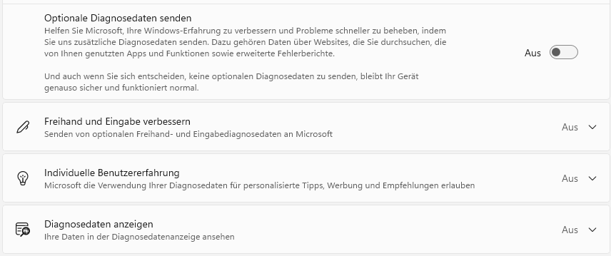Windows 11 Diagnosedaten