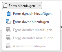 Form hinzufügen