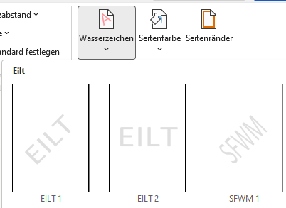 Word Wasserzeichen einfügen
