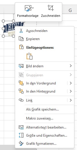 bilder in excel einfügen und anpassen