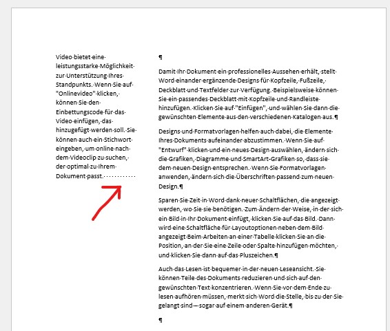 word seite einrichten umbruch