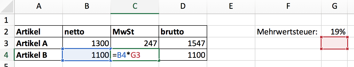 excel absolute adressierung