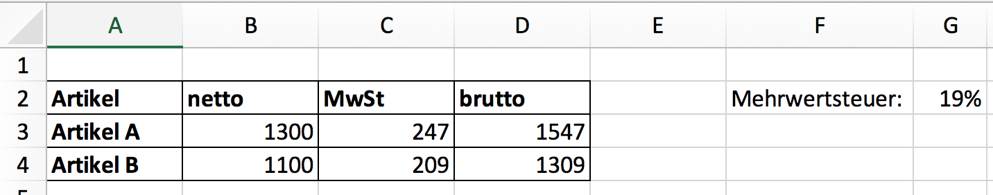 Excel absoluter Bezug Erklärung