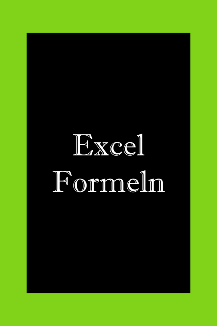 Excel Formeln