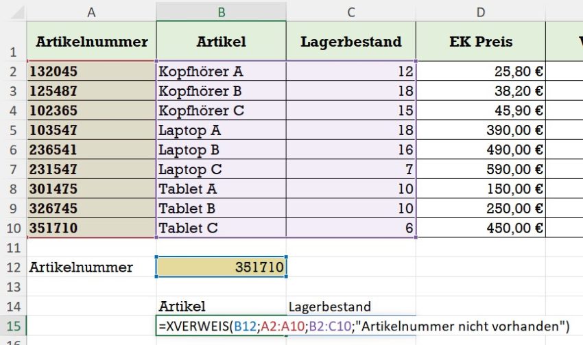 Excel Wert In Matrix Suchen Und Ausgeben Der Excel XVerweis einfach erklärt mit Beispielen